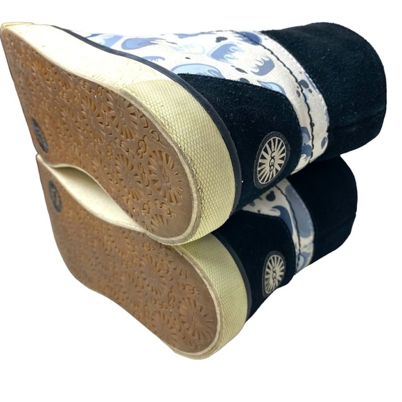 UGG Stellah‎ Claw Graffiti Fur Lined Hightop Sneakers Short Boots Womens 8 DISC - Picture 13 of 14